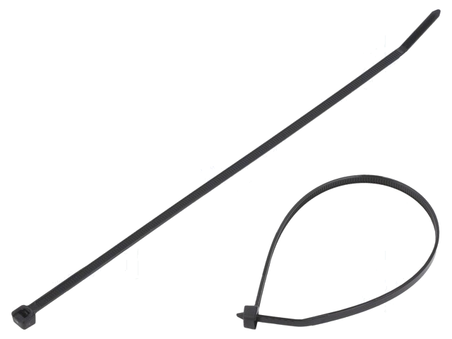 Kabelbinder; L: 203mm; W: 3,6mm; polyamide; 178N; zwart; Ømax: 51mm Kabelbinder; L: 203mm; W: 3,6mm; polyamide; 178N; zwart; Ømax: 51mm